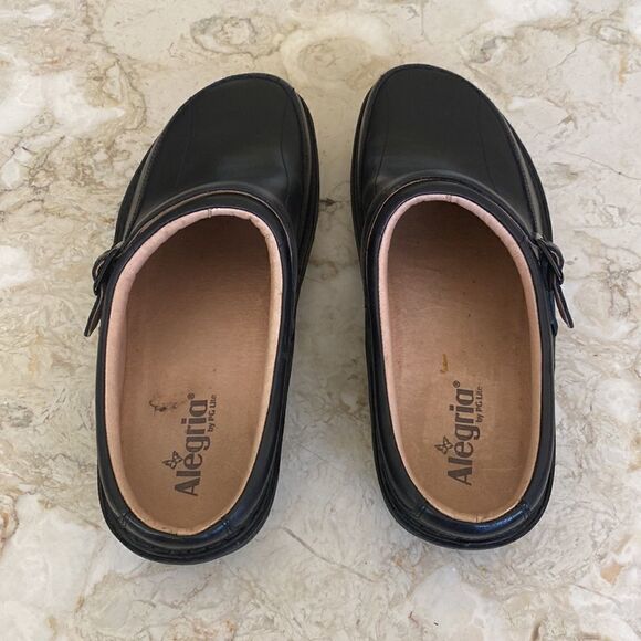 Alegria Chairman Black Nappa Open Back Mule Men’s Shoes - Picture 9 of 15